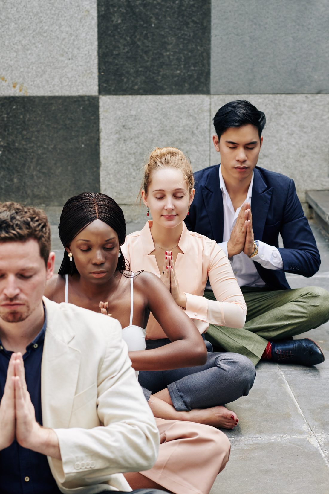 Business People Meditating