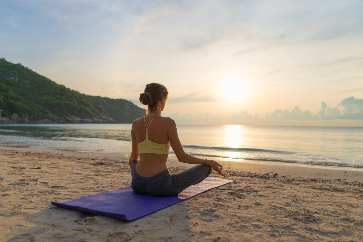 Yoga meditation, woman meditating